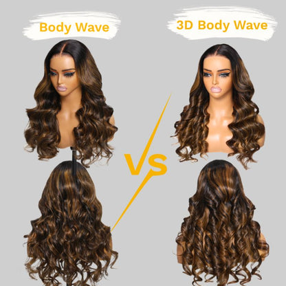 3D body wave lace wig