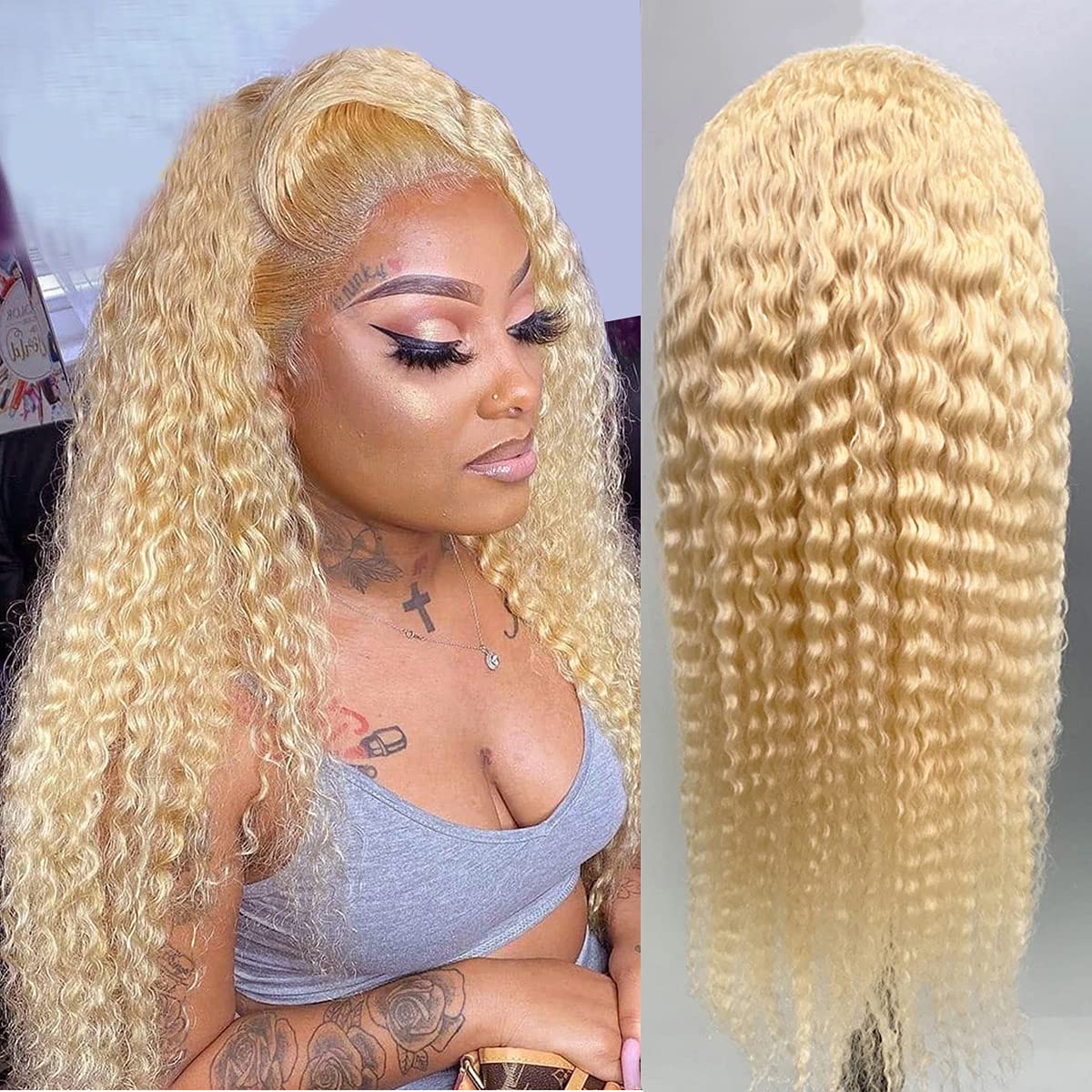 Flash Sale Sunber 613 Blonde Water Wave 13x4 Lace Front Wig 180% Density