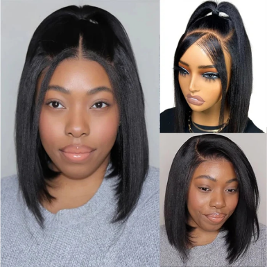 Sunber Blunt Cut Bob 13x6 Lace Frontal Straight Wigs Pre-Cut Lace Human Hair Wig Flash Sale