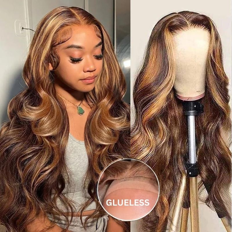 Extra 70% OFF | Sunber Body Wave Honey Blonde Highlights 7x5 Pre-Cut Lace Closure Human Hair Wig