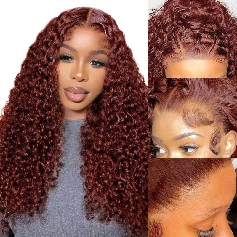 Extra 50% OFF | Sunber Reddish Brown Jerry Curly 7×5 Bye Bye Knots Lace Front Wig Real Human Hair