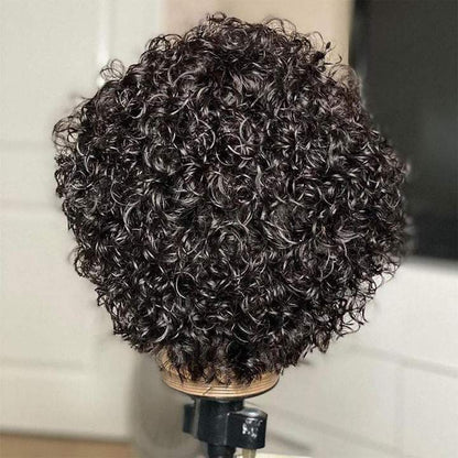 2 Wigs=$99| 180% Density Full Curly U Part Wig And Water Wave 13*1 Lace Short Pixie Cut Human Hair Wigs Flash Sale