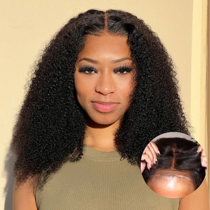 Flash Sale Sunber 4C Kinky Curly Skin Melt 13*4 Pre Everything Lace Front Wigs Natural Hairline Lace Part Human Hair Wigs Pre Plucked