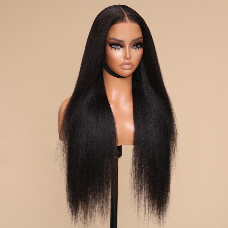 Sunber Yaki Straight 7x5 Bye Bye Knots Lace Grab And Go Closure Wig With Bleach Knots