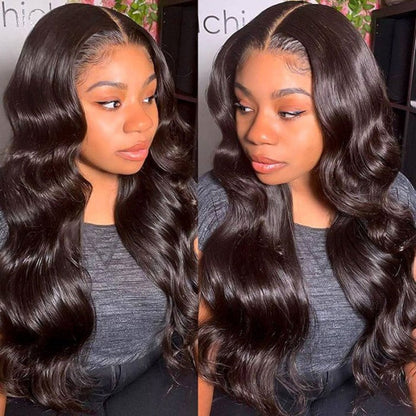 Sunber Body Wave Full Lace Wig With Pre Plucked Invisible 180% Density Human Hair Wig