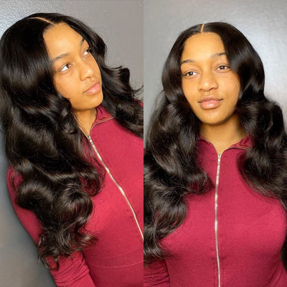 Sunber Natural Black Body Wave Straight 4 Bundles Human Hair Weave