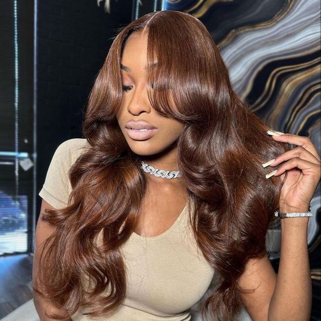 Flash Sale Sunber Chocolate Brown 13x4 Lace Front Human Hair Wigs Pre Plucked