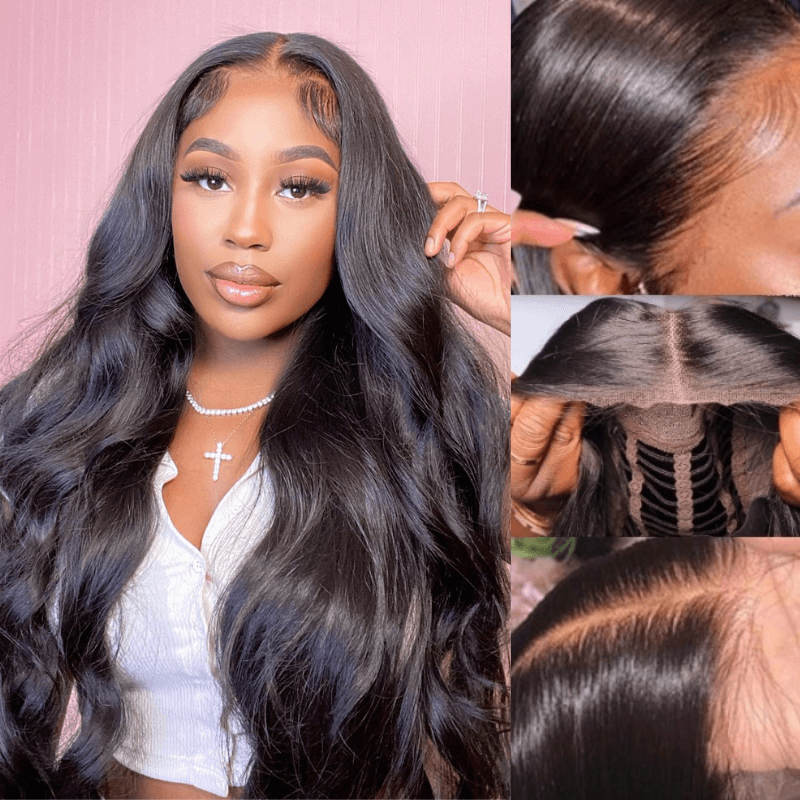 Flash Sale Sunber Body Wave Upgrade 7x5 Bye Bye Knots  Pre Cut  Lace 13*4 Lace Frontal Wig With Baby Hair Bleached Knots