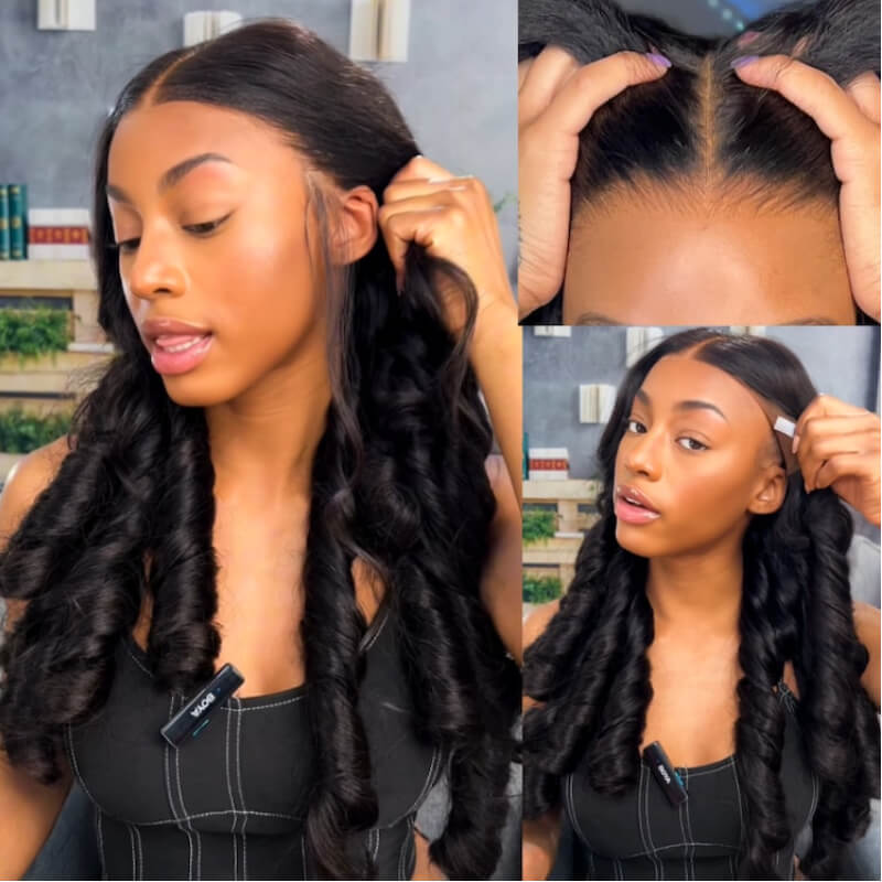 Flash Sale Sunber Body Wave Upgrade 7x5 Bye Bye Knots  Pre Cut  Lace 13*4 Lace Frontal Wig With Baby Hair Bleached Knots