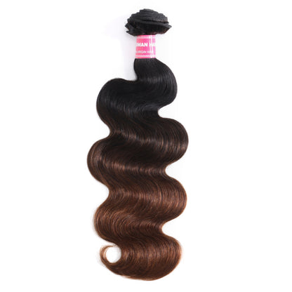 Sunber 1 Bundle Black to Chestnut Brown Ombre Loose Wave hair