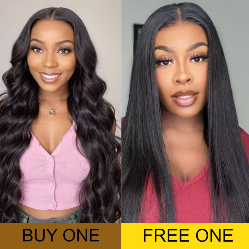 $119=2Wigs| 16&quot; Body Wave Pre Cut Lace Wig  | 16inch Kinky Straigh Lace Closure Wig Flash Sale