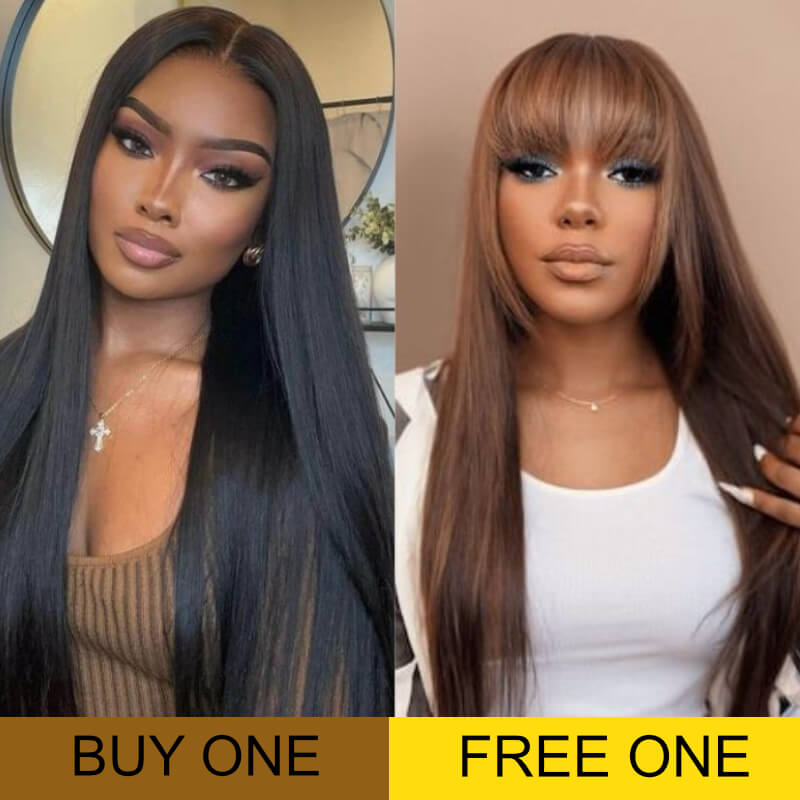 $119=2Wigs| 16&quot; Body Wave Pre Cut Lace Wig  | 16inch Kinky Straigh Lace Closure Wig Flash Sale