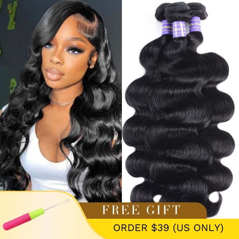 Sunber Hair Remy Human Hair Malaysian Body Wave Hair 3 Bundles 100% Unprocessed Human Hair Weave for Black