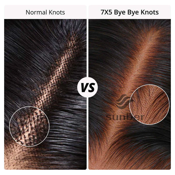 Sunber Bye Bye Knots Pre-Cut Lace Deep Parting Body Wave Wig Human Hair Flash Sale