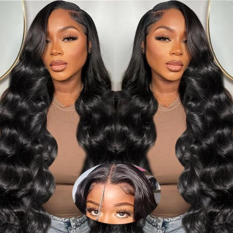 Flash Sale Sunber Affordable 7x5 Bye Bye Knots Pre-plucked Body Wave HD Pre-cut Lace Closure Wig