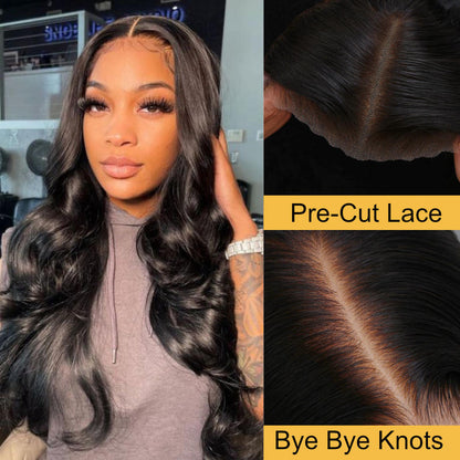 BOGO Sunber Body Wave 7*5 Pre Cut Lace/13×4 Pre Everything Lace Frontal Wigs Bye Bye Knots Human Hair Wigs