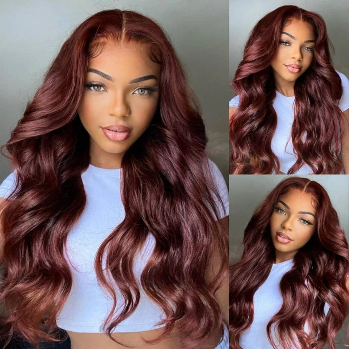 Sunber Reddish Brown Pre Cut Lace Closure Body Wave 13*4 Pre-Everything Frontal Wigs Pre-Plucked With Babyhair Flash Sale