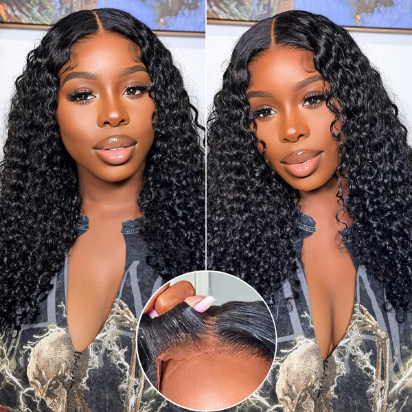 Sunber Jerry Curly  13x4 Pre Everything Lace Front Wigs Pre-Cut Lace Human Hair Wig