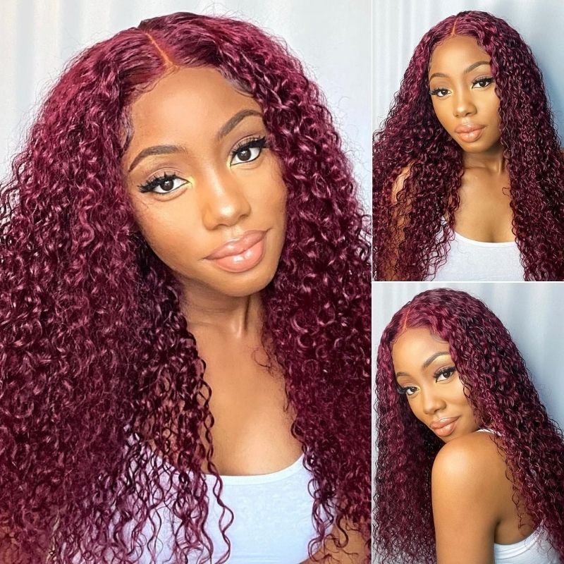 Flash Sale Ginger Orange Curly Lace Part Wigs Human Hair