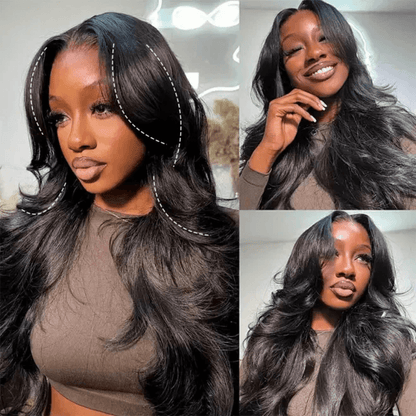 [$83=20&quot;]200% Density 7x5 Bye Bye Knots Pre-plucked Body Wave 4x4 Lace Closure Wig Flash Sale