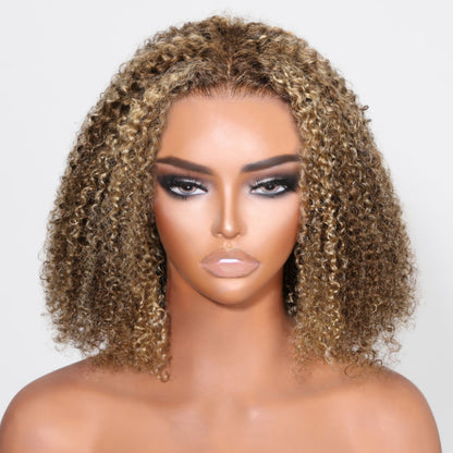 kinky curly bob lace wig