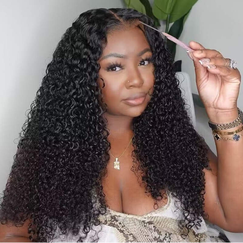 Sunber 4C Kinky Edge Kinky Curly Lace Wigs Pre-Cut Lace Pre-Plucked Hairline Human Hair Wig Flash Sale