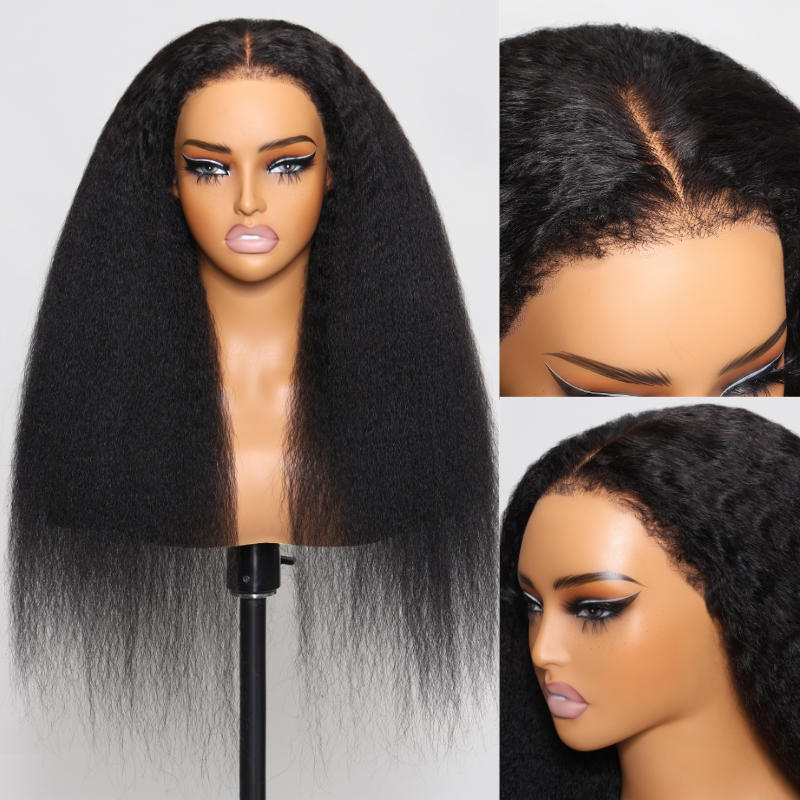 Sunber 4C Kinky Edge 13X4 Pre Everything Lace Front Kinky Straight Human Hair Wigs With Baby Hair