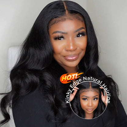 kinky edge yaki straight lace wig