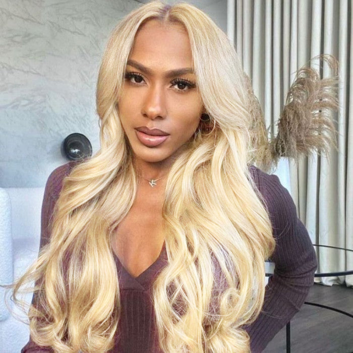 Extra 70% Off Sunber Layered Cut Dusty Blonde Body Wave Pre-Everything 13X4 Frontal Human Hair Wigs