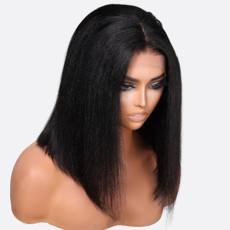 Natural Black Color short bob lace wig