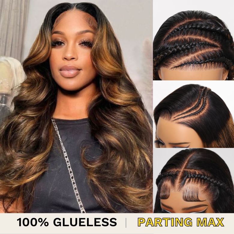 Flash Sale Sunber Balayage Highlight Body Wave Transparent Lace Front Wigs Shadow Root Wigs Shake And Go Wigs