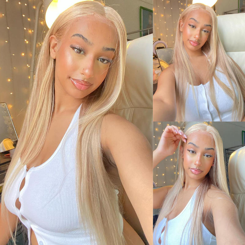 Layered Cut Dusty Blonde straight lace wig