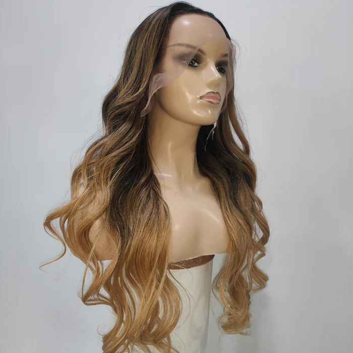 [250% density,20inch] Sunber Ombre Black Blonde Highlight Natural Wavy 13X4 Full Lace Front Wigs Flash Sale