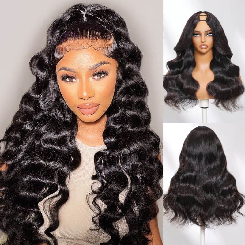 Sunber U Part Hair Wigs‎ Body Wave Glueless Human Hair Wigs Flash Sale