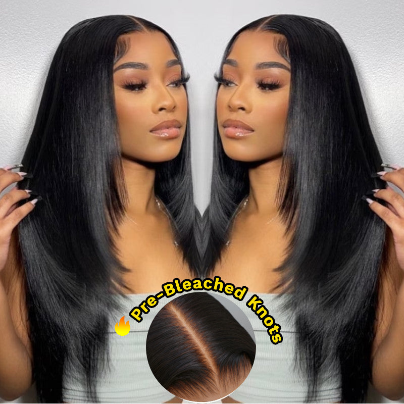 Sunber Soft and Silk Straight Wig 13x4 Pre Everything Lace Front Wigs Human Hair Wig With Pre Cut