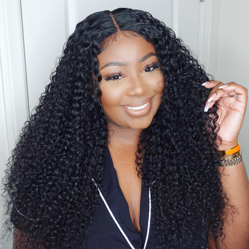 Sunber Pre-Cut Lace Jerry Curly Lace Wig  Invisible Knots Wigs With Baby Hair Put On And Go Human Hair Wig Flash Sale