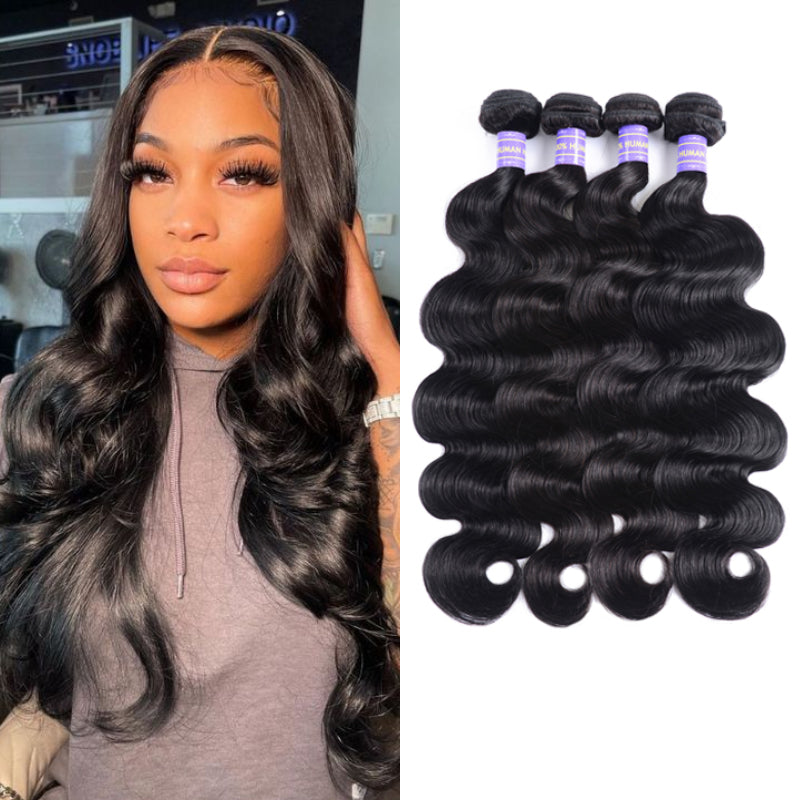 Sunber Hair Body Wave 4 Bundles New Remy 100% Brazilian Virgin Human Hair Weaves