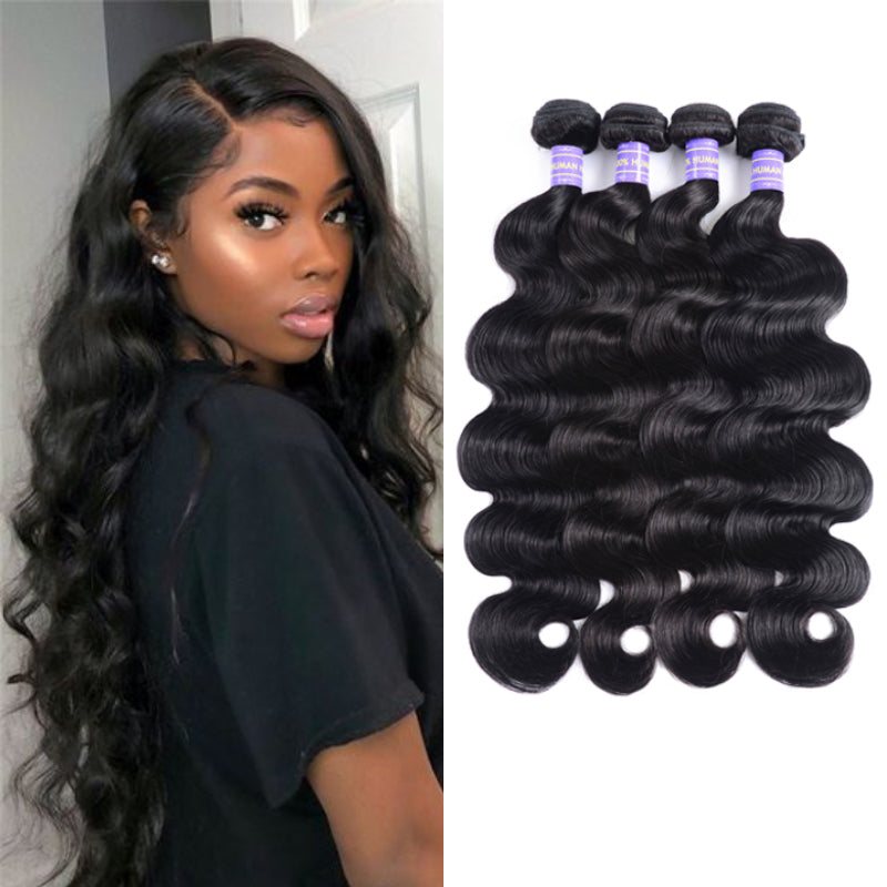 Sunber Hair Body Wave 4 Bundles New Remy 100% Brazilian Virgin Human Hair Weaves