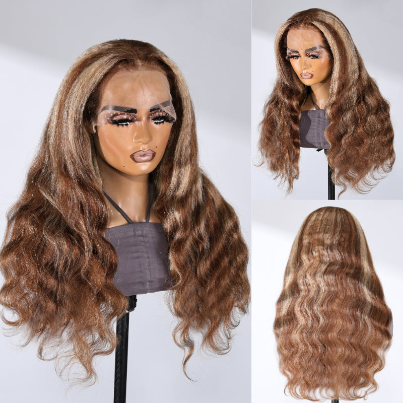 sunber yaki wavy lace front wig