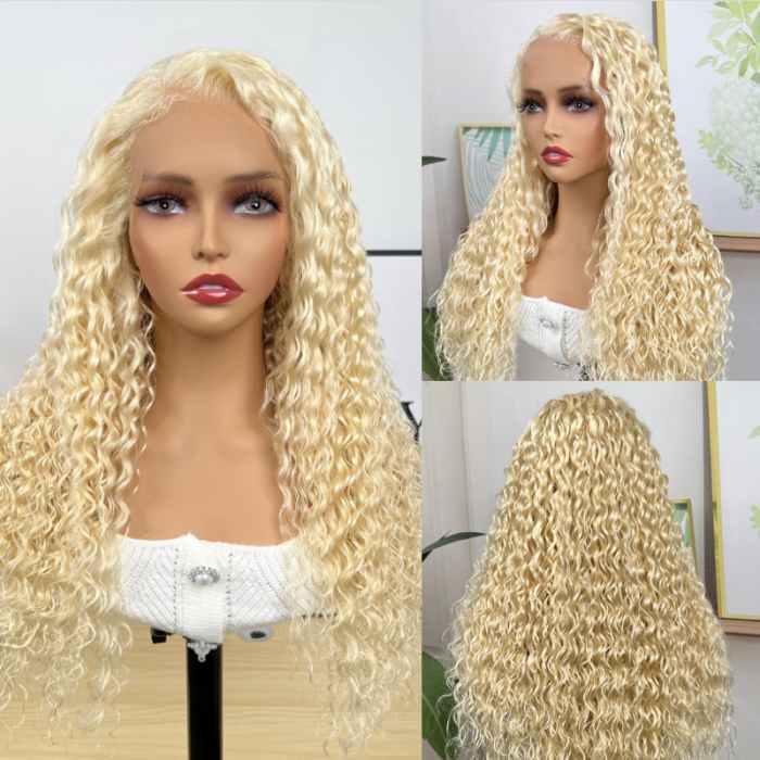 Flash Sale Sunber 613 Blonde Water Wave 13x4 Lace Front Wig 180% Density