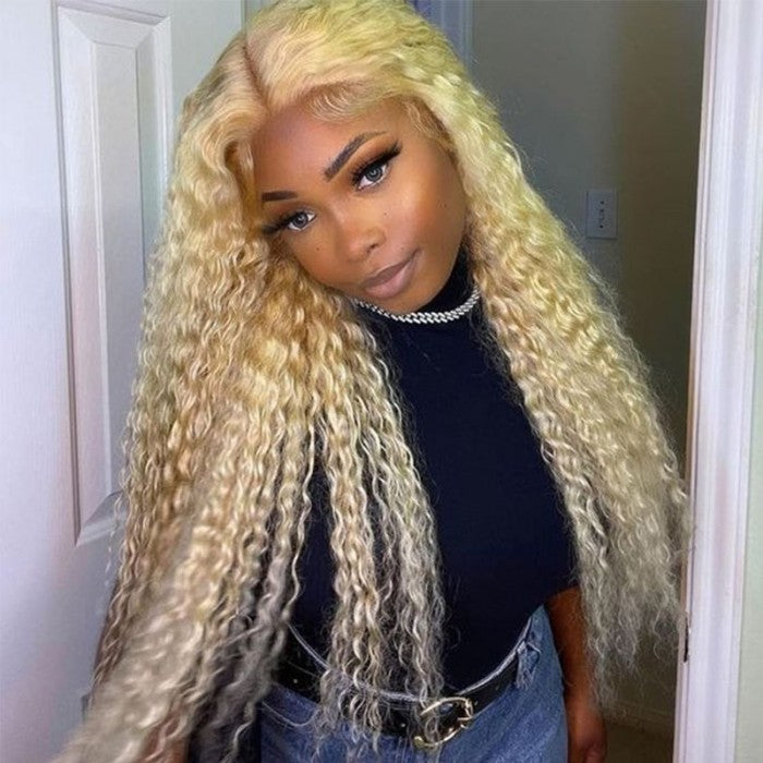 Flash Sale Sunber 613 Blonde Water Wave 13x4 Lace Front Wig 180% Density