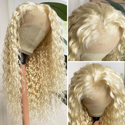 Flash Sale Sunber 613 Blonde Water Wave 13x4 Lace Front Wig 180% Density