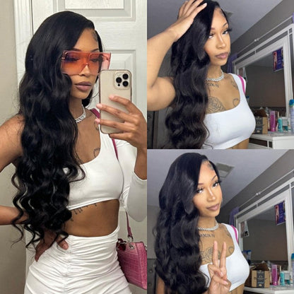 Sunber Body Wave Full Lace Wig With Pre Plucked Invisible 180% Density Human Hair Wig