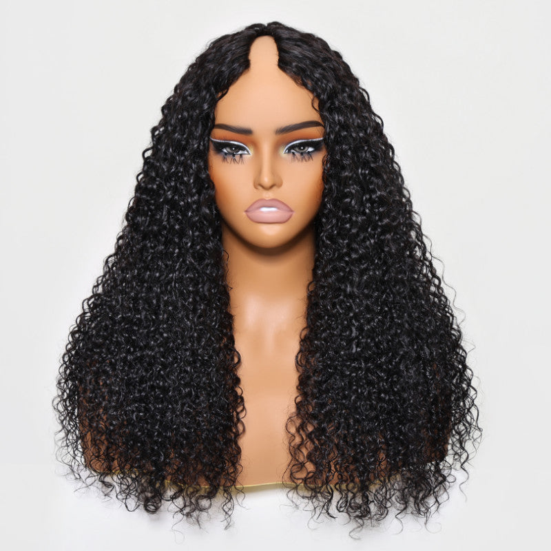 Sunber Upgrade New V Part No Leave Out Glueless Jerry Curly Wig With Affordability price Flash Sale