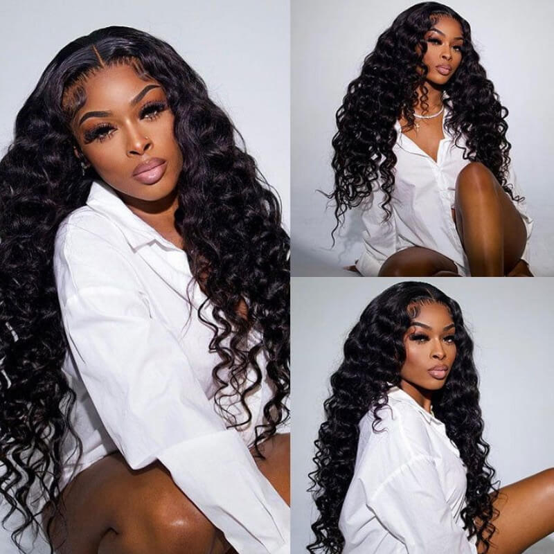 Sunber Water Wave 13x4 Pre Everything Lace Frontal Pre Cut Put On And Go Human Hair Short Glueless Bob Wig Flash Sale