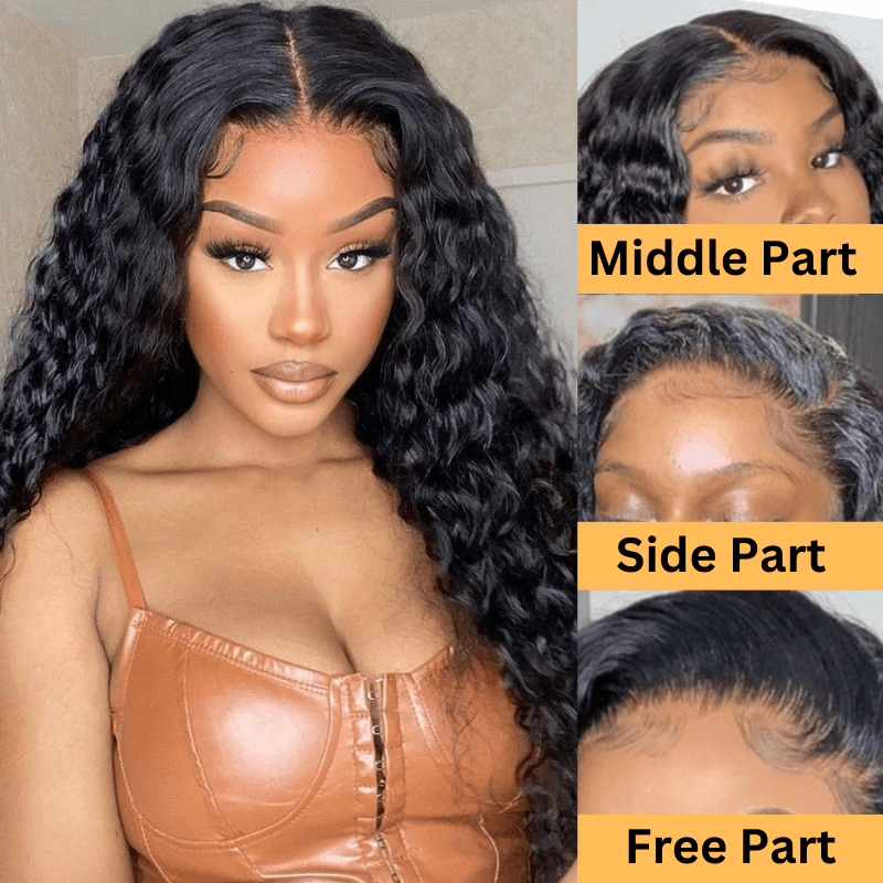 Sunber Water Wave Transparent Lace Front Wigs Glueless Pre-Cut Lace Wig Wet and Wavy Wigs