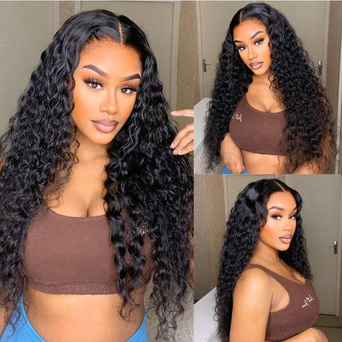 Sunber Pre Cut Lace High-Quality Wet and Wavy Wigs Put On And Go Water Wave Human Hair Wigs Flash Sale