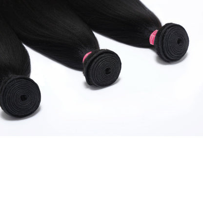 Sunber Yaki Straight 3 bundles Virgin Human Hair Weave Bundles With 4x4 closure For Women Flash Sale