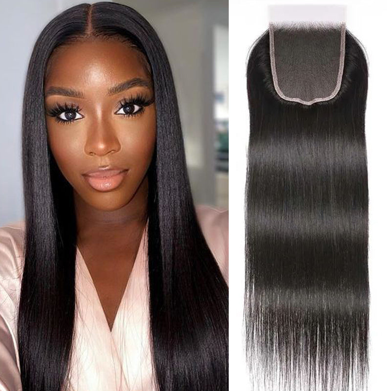 Sunber 1 Pc 5x5 HD Lace Closure Straight Hair Deep Parting Transparent Lace Closure Invisible Knots Human Hair Closure