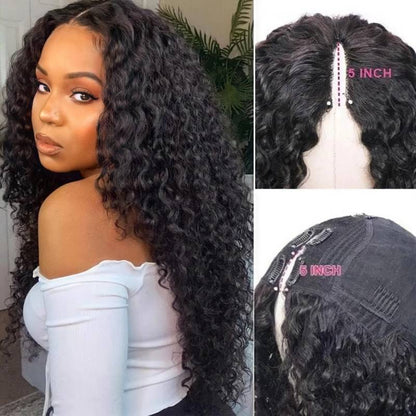 Clearance Sale Sunber V Part Wig Deep Wave No Leave Out Human Hair Wigs Beginner Friendly Flash Sale